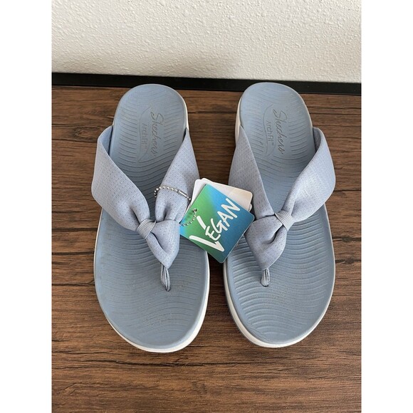 Skechers Blue Arch Fit Sunshine Sandals Flip Flops 163312 Women Size 9 Comfort - Picture 2 of 4